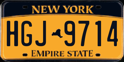 NY license plate HGJ9714