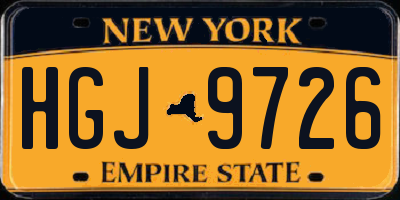 NY license plate HGJ9726