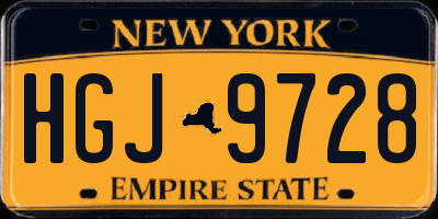 NY license plate HGJ9728