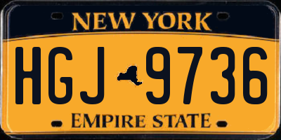 NY license plate HGJ9736