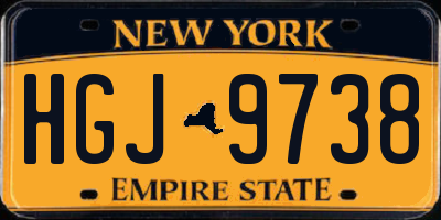 NY license plate HGJ9738