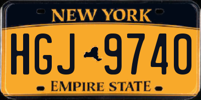 NY license plate HGJ9740