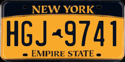 NY license plate HGJ9741