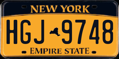 NY license plate HGJ9748