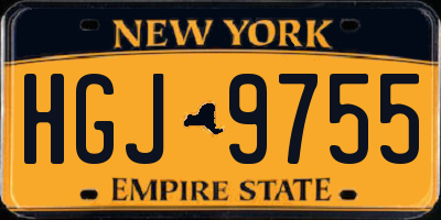 NY license plate HGJ9755