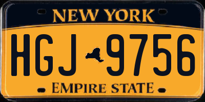 NY license plate HGJ9756