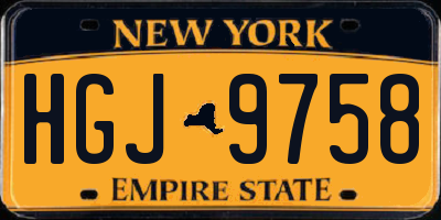 NY license plate HGJ9758