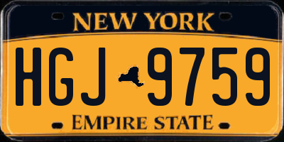 NY license plate HGJ9759