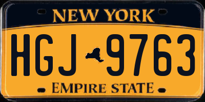 NY license plate HGJ9763