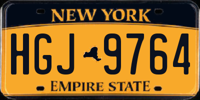 NY license plate HGJ9764