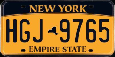 NY license plate HGJ9765