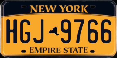 NY license plate HGJ9766