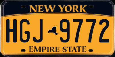 NY license plate HGJ9772