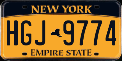 NY license plate HGJ9774