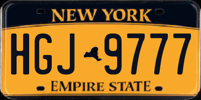 NY license plate HGJ9777