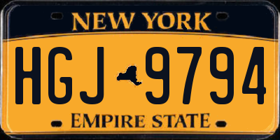 NY license plate HGJ9794
