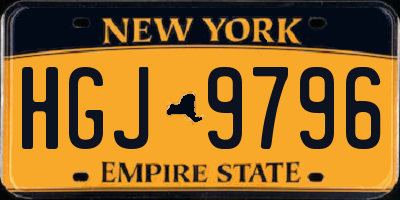 NY license plate HGJ9796