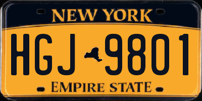 NY license plate HGJ9801