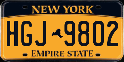 NY license plate HGJ9802