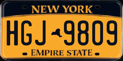 NY license plate HGJ9809