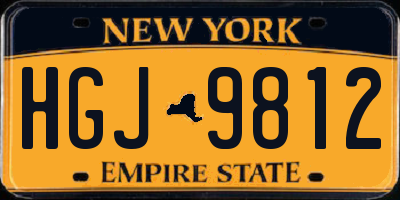 NY license plate HGJ9812