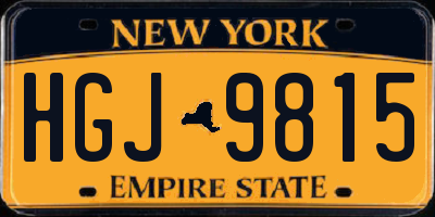 NY license plate HGJ9815