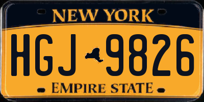 NY license plate HGJ9826