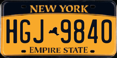 NY license plate HGJ9840