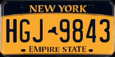 NY license plate HGJ9843