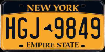NY license plate HGJ9849