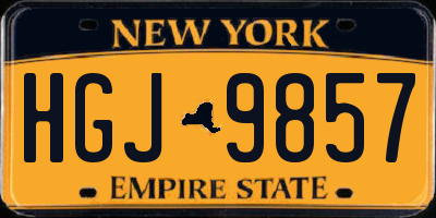 NY license plate HGJ9857