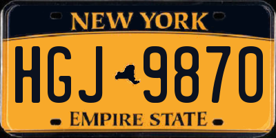 NY license plate HGJ9870