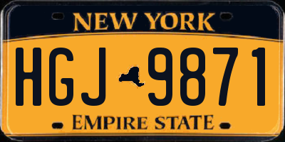 NY license plate HGJ9871