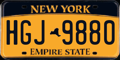 NY license plate HGJ9880