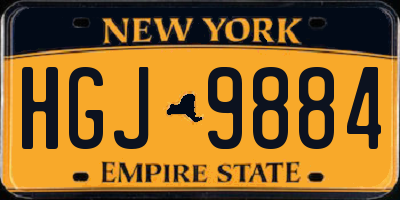 NY license plate HGJ9884