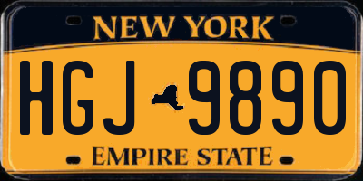 NY license plate HGJ9890