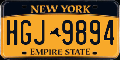NY license plate HGJ9894