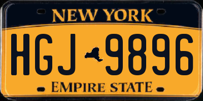 NY license plate HGJ9896