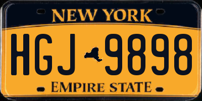 NY license plate HGJ9898