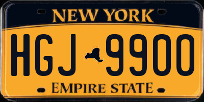 NY license plate HGJ9900