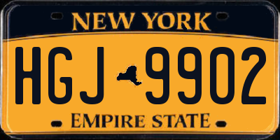 NY license plate HGJ9902