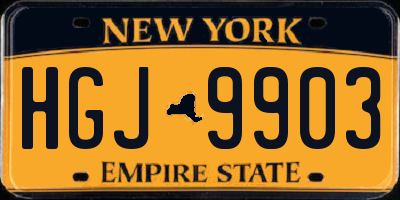 NY license plate HGJ9903