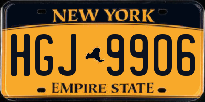NY license plate HGJ9906
