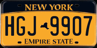 NY license plate HGJ9907
