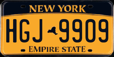 NY license plate HGJ9909