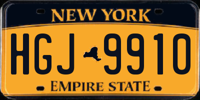 NY license plate HGJ9910