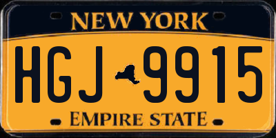 NY license plate HGJ9915