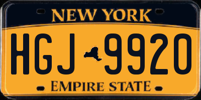 NY license plate HGJ9920