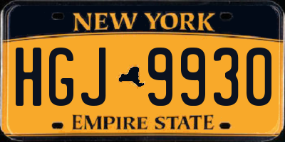 NY license plate HGJ9930