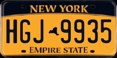 NY license plate HGJ9935